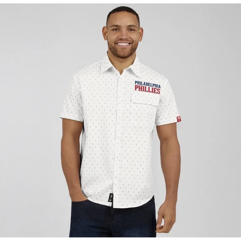 Philadelphia Phillies XL Darius Rucker Collection Cream Button Down Shirt - NWOT - Picture 2 of 9